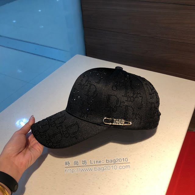 Dior新品女帽子 迪奧燙鑽棒球帽鴨舌帽  mm1460